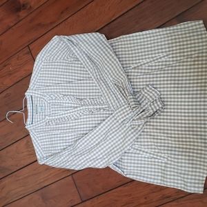 Magellan tunic, tan and white checkered